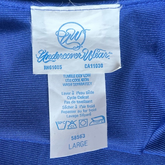 Undercover Wear Blue Vintage Asymmetrical Semi-sheer Full Length Night Dress - Picture 9 of 12